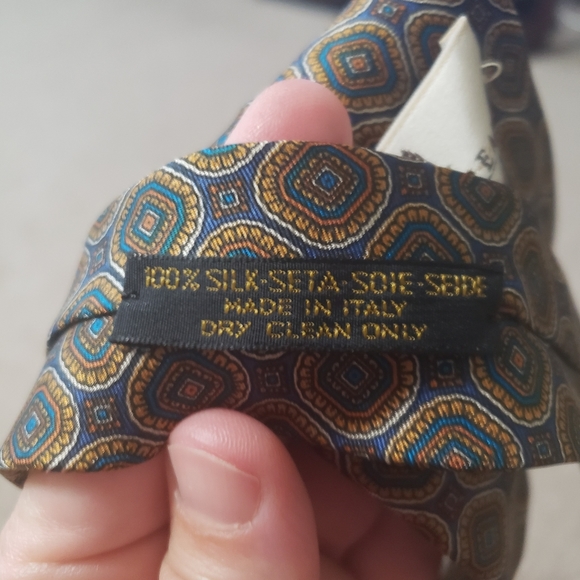 HP 🎊 100% silk tie made in Italy 55 inches long retro pattern - Picture 8 of 9